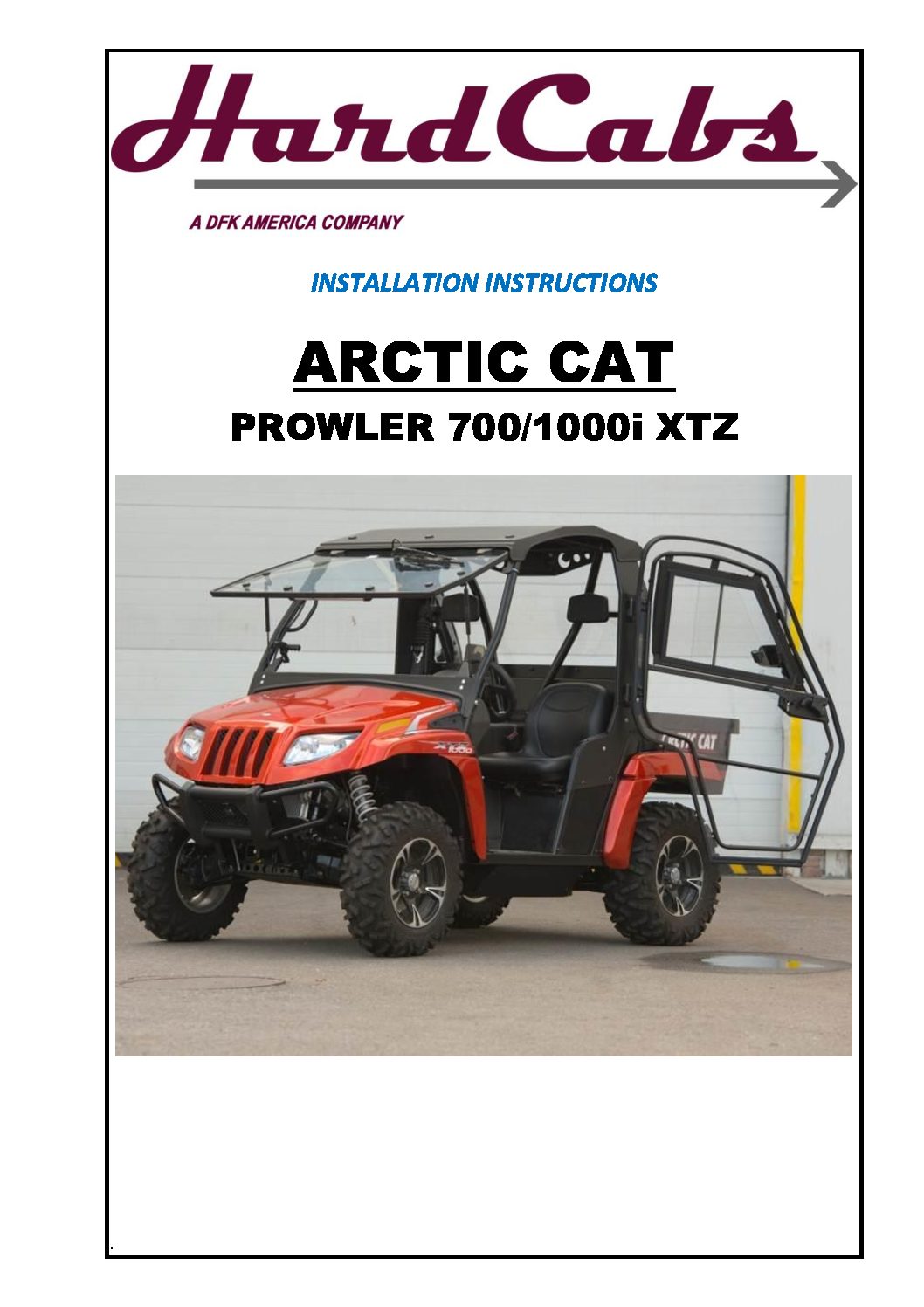 ARCTIC CAT PROWLER 700-1000_XTZ INSTRUCTIONS
